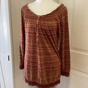 Ralph Lauren Tan and rust Knit Top Sz PM